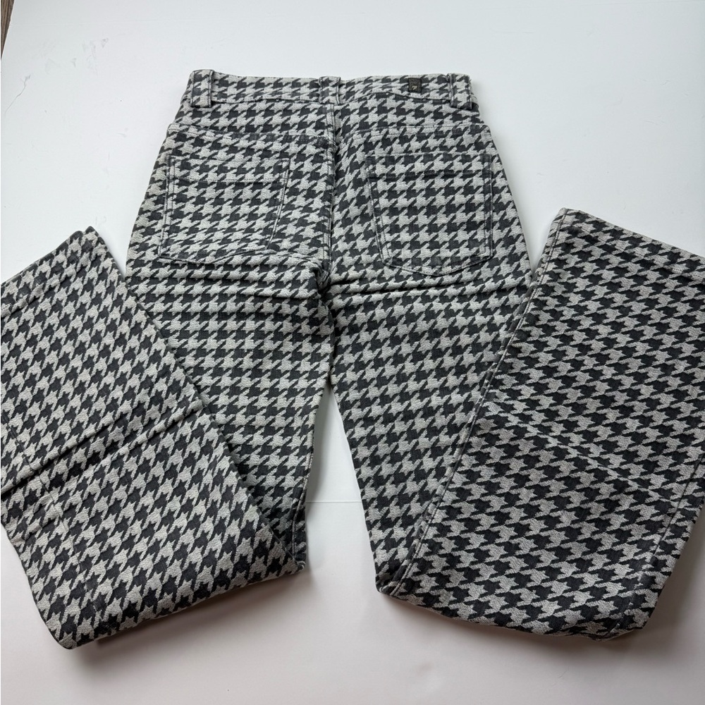 7for all mankind vintage flare houndstooth denim pants 27 Y2K - Picture 3 of 6